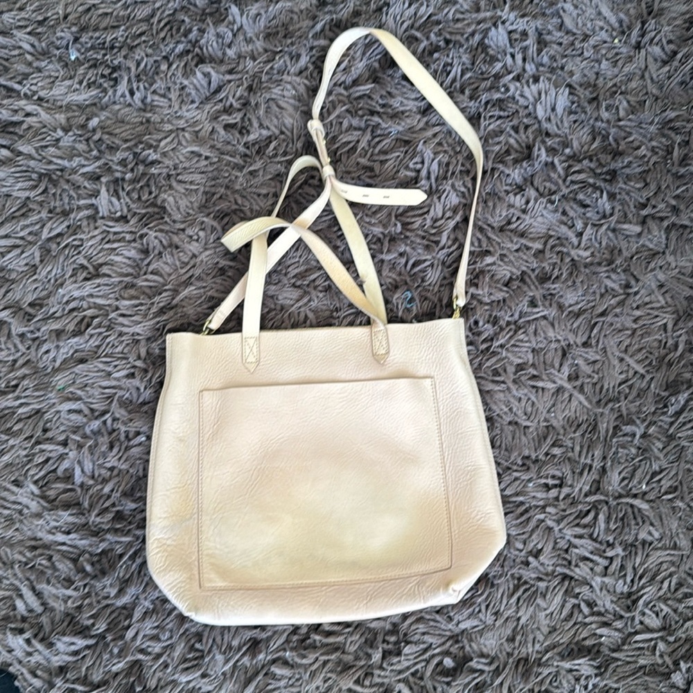 Leather  Madewell Medium Transport Tote natural color